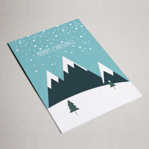 Klappbare Grußkarte - Merry christmas Berge – Bild 2