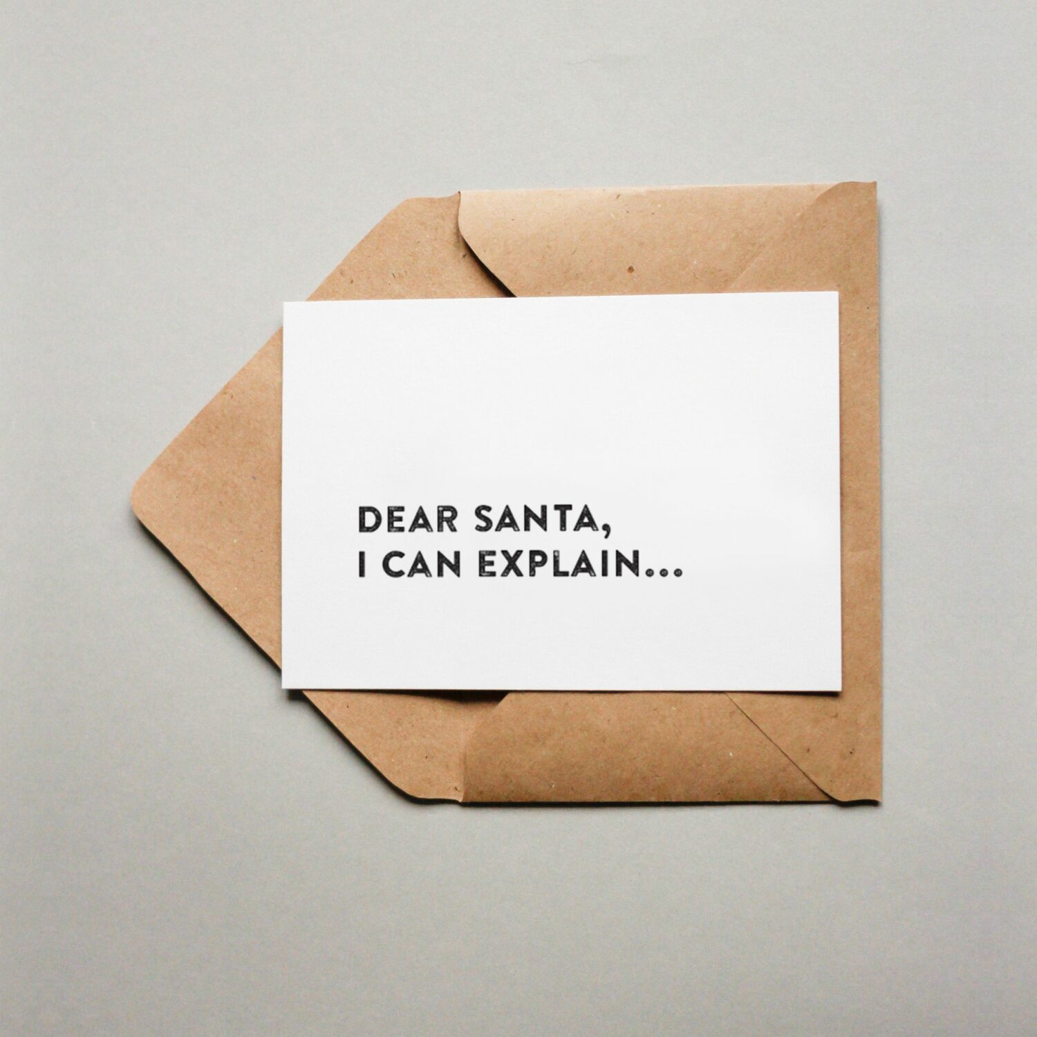 Klappbare Grußkarte - Dear santa, I can explain...