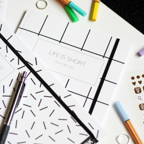 Bullet Journal / Dotted Notizbuch adventure begins & life is short (2 stk) – Bild 2