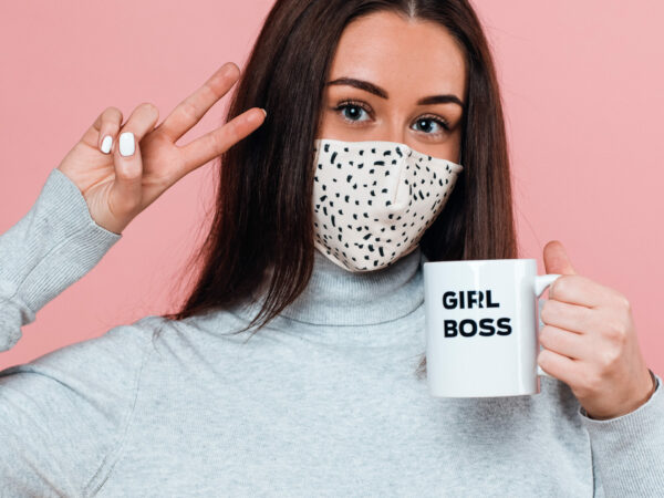 Reusable Cotton Face Mask - Dotted – Bild 5