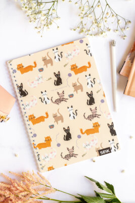 Bullet Journal / Dotted Notizbuch mit Spiralbindung  - Kitties