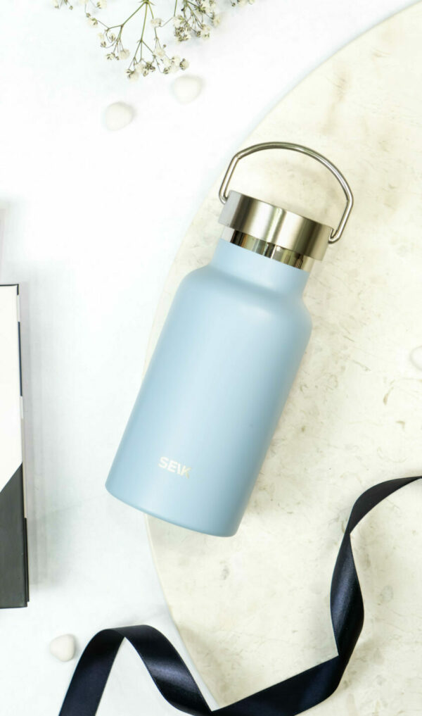 Wasserflasche / Thermosflasche - Pastellblau 350 ml